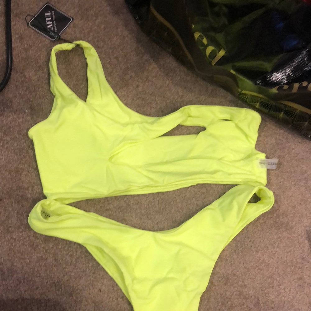 Zaful bathing suit yellow/green